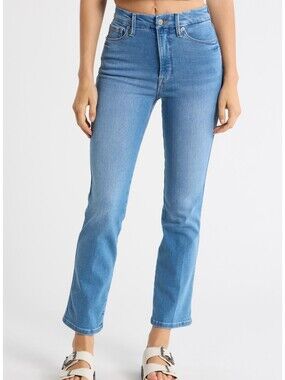 Good American Good Curve Straight Leg Jeans Indigo268 Blue Stretch NWT 4/27